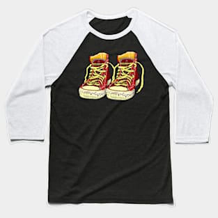 Muddy shoes 2.0 (red & yellow) Baseball T-Shirt